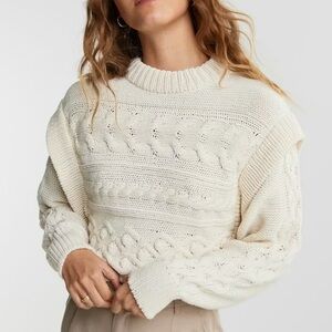 NWT Unsubscribed Cable Mock Neck Wool Sweater- Fisherman Soft Muslin Alpaca